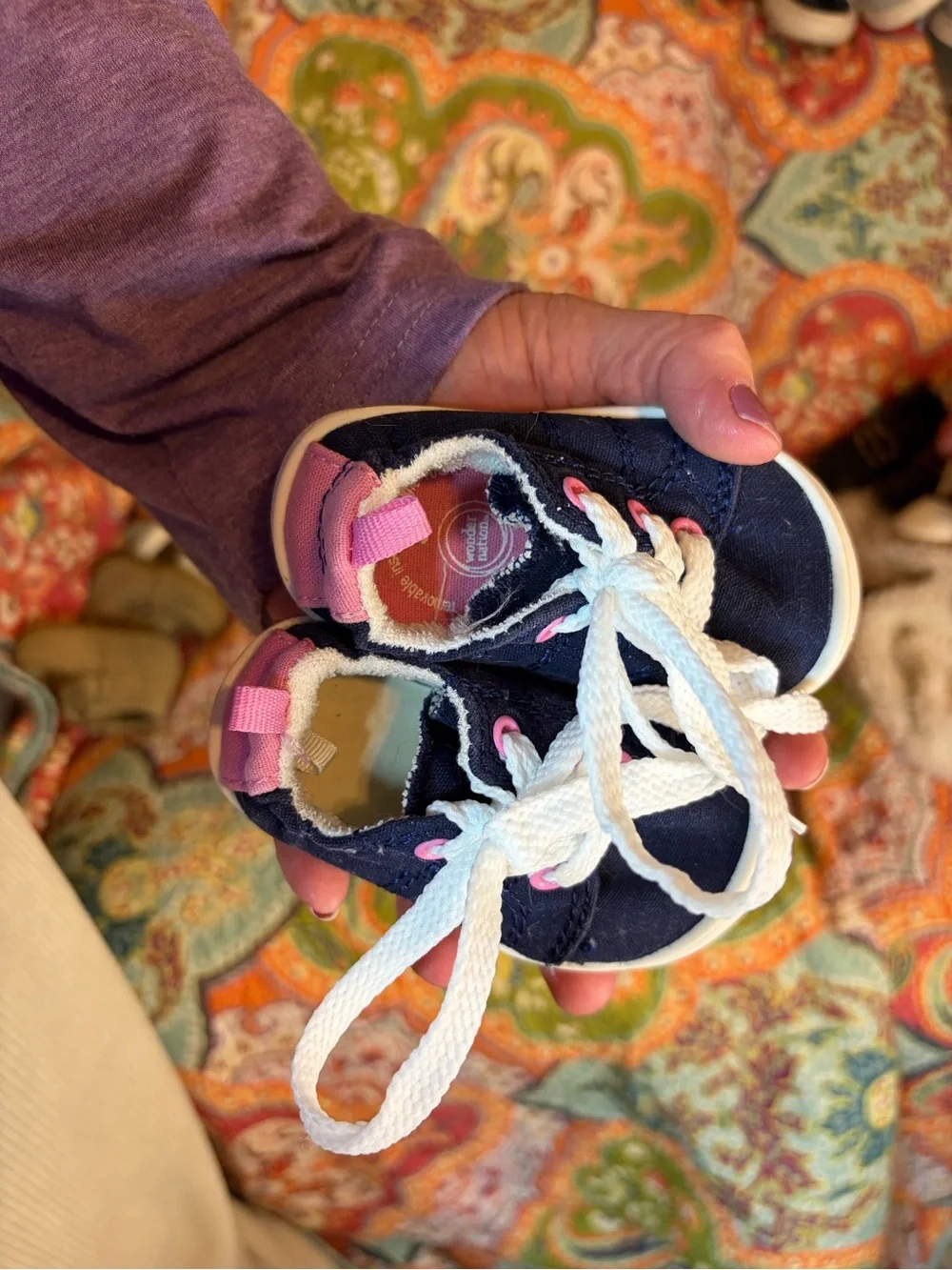 Wonder Nation Navy and White Baby Lace-Up Sneakers and New Balance multi colored
